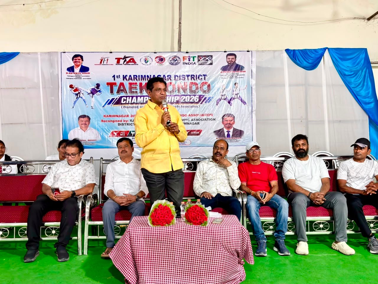 కరీంనగర్ జిల్లా తొలి తైక్వాండో చాంపియన్‌షిప్‌కు విశిష్ట అతిథిగా ‘అల్ఫోర్స్’ నరేందర్ రెడ్డి