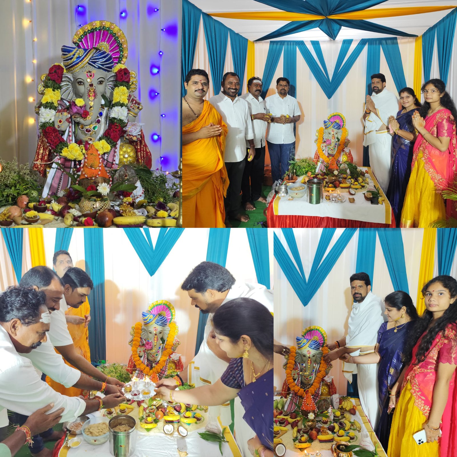 మున్సిపల్ కార్యాలయంలో మట్టి వినాయకుడి ప్రతిష్ఠకుటుంబ సమేతంగా పాల్గొన్న చైర్మన్ పుల్కం రాజు, కౌన్సిలర్లు